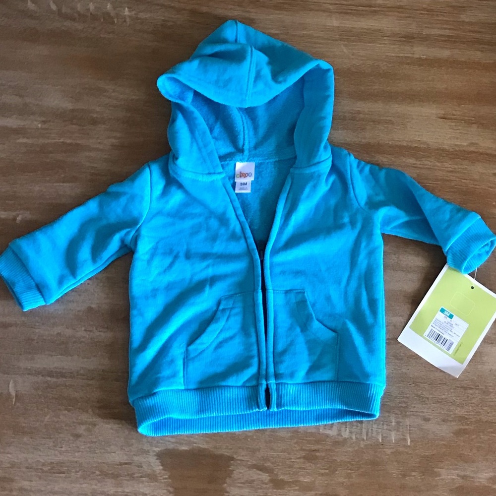 2/$12 NWT Circe Zip-up Hoodie, 3mos